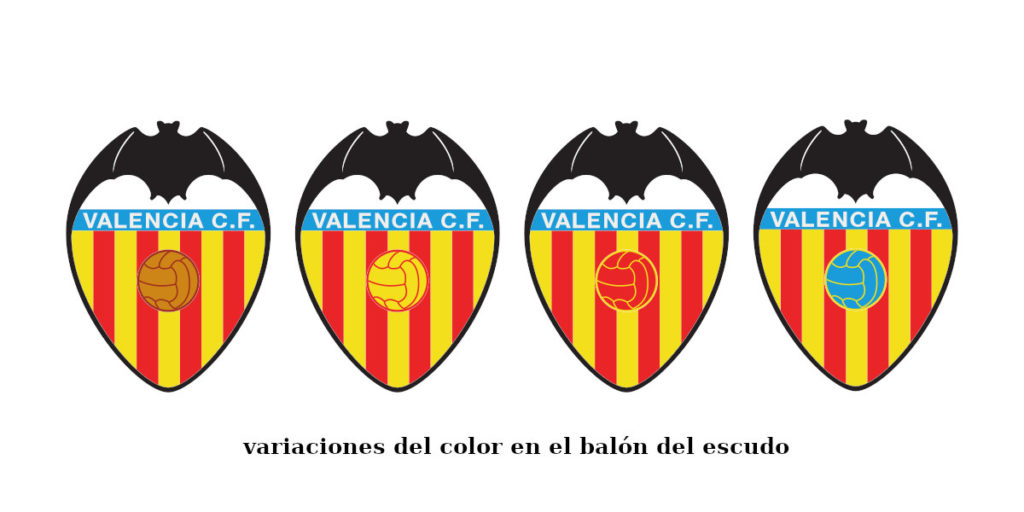 variaciones del color en el balón del logotipo 
